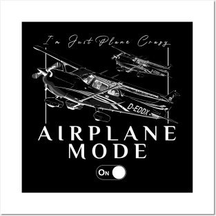 Pilot C172 Flying Gift Airplane Mode T-Shirt I'm just plane crazy Posters and Art